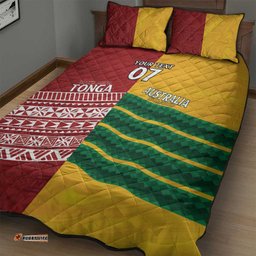 Australia Tonga Rugby Custom Quilt Bed Set Minimalist Dynamic