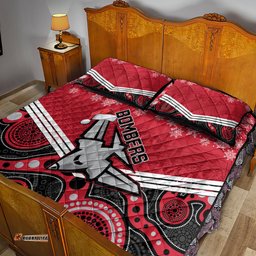 Essendon Football Christmas Quilt Bed Set Merry Xmas Mix Aboriginal Art 06