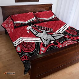 Essendon Football Christmas Quilt Bed Set Merry Xmas Mix Aboriginal Art 06