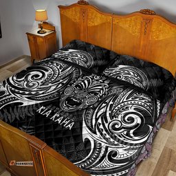 Custom New Zealand Rugby Quilt Bed Set World Cup Aotearoa Haka Face