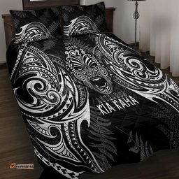 Custom New Zealand Rugby Quilt Bed Set World Cup Aotearoa Haka Face