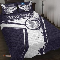Custom Text Scotland Rugby Personalised Quilt Bed Set Scottish Rugby