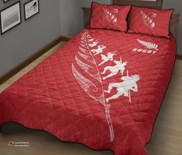 Quilt Bed Set New Zealand Rugby Haka Red