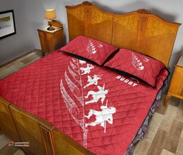 Quilt Bed Set New Zealand Rugby Haka Red