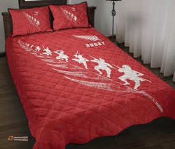 Quilt Bed Set New Zealand Rugby Haka Red