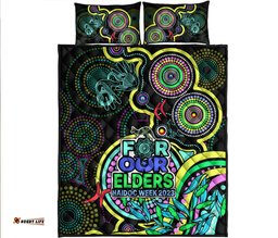 NAIDOC Week Quilt Bed Set Indigenous Tribal Ver.02 Yellow