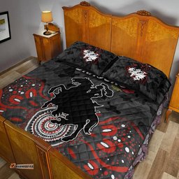 St. George Illawarra Dragons ANZAC Quilt Bed Set Indigenous Vibes Black
