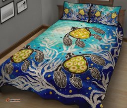 Vibe Hoodie Australia Aboriginal Quilt Cover Set, Turtle Art Towards the Light