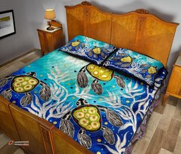 Vibe Hoodie Australia Aboriginal Quilt Cover Set, Turtle Art Towards the Light