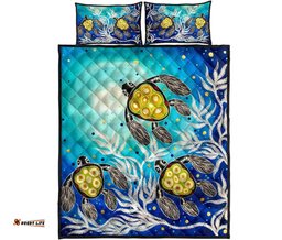 Vibe Hoodie Australia Aboriginal Quilt Cover Set, Turtle Art Towards the Light