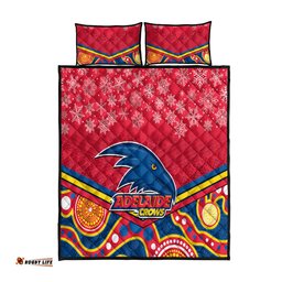 Adelaide Crows Football Christmas Quilt Bed Set Merry Xmas Mix Aboriginal Art