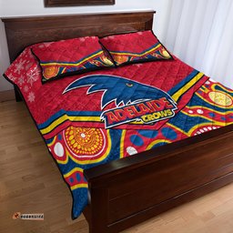 Adelaide Crows Football Christmas Quilt Bed Set Merry Xmas Mix Aboriginal Art