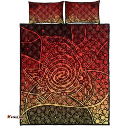Turtle Quilt Bedding Set Aboriginal Red Style