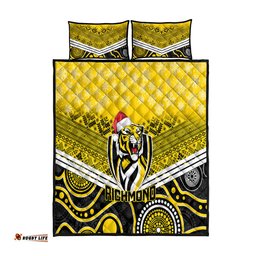Richmond Football Christmas Quilt Bed Set Merry Xmas Mix Aboriginal Art