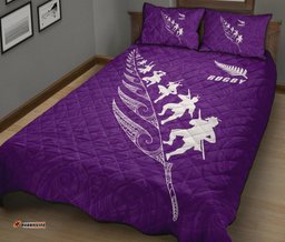 Quilt Bed Set New Zealand Rugby Haka Violet