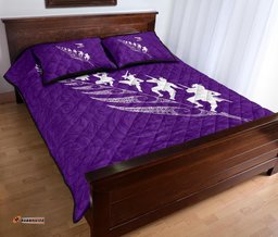 Quilt Bed Set New Zealand Rugby Haka Violet