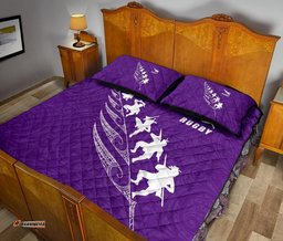 Quilt Bed Set New Zealand Rugby Haka Violet