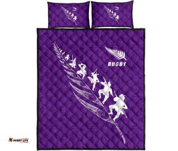 Quilt Bed Set New Zealand Rugby Haka Violet