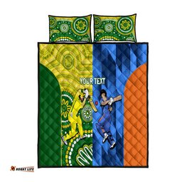 Custom Australia And India Cricket Quilt Bed Set World Cup Final Together
