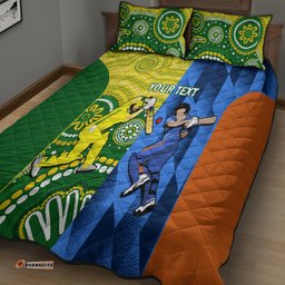 Custom Australia And India Cricket Quilt Bed Set World Cup Final Together