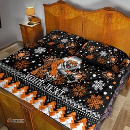 Custom Tigers Rugby Quilt Bed Set Chirstmas Vibe