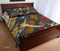 Tui Bird New Zealand Map Quilt Bed Set