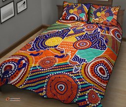 Aboriginal Quilt Cover Set, Australian Map Dot Painting