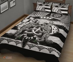 Celtic Brittany Quilt Bed Set Brittany Flag With Stoat Ermine and Triskelion Symbols