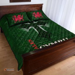 Wales Quilt Bed Set Wales Cymru Celtic Cross