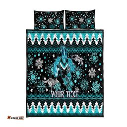 Custom Port Adelaide Power Football Quilt Bed Set Port Adelaide Power Football Christmas Vibe