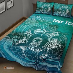 Custom Aboriginal Quilt Bed Set, Torres Strait Islands in Wave