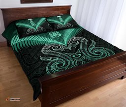 Maori Manaia New Zealand Quilt Bed Set Turquoise