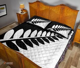 New Zealand Flag White And Black Fern Quilt Bedding Sets