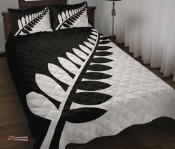 New Zealand Flag White And Black Fern Quilt Bedding Sets