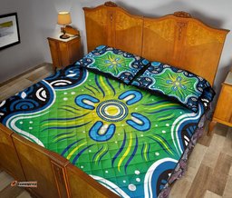 Aboriginal Quilt Bed Set Indegenous Dot Painting Art 07