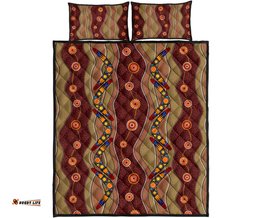 Aboriginal Quilt Cover Set, Boomerang Patterns Dot Painting