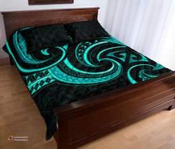 New Zealand Maori Mangopare Quilt Bed Set Polynesian Turquoise