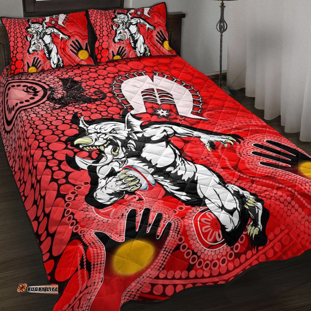 Vibe Hoodie Quilt Bed Set St. George Illawarra Dragons NAIDOC Quilt Bed Set