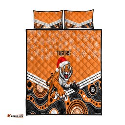 Tigers Rugby Christmas Quilt Bed Set Merry Xmas Mix Aboriginal Art