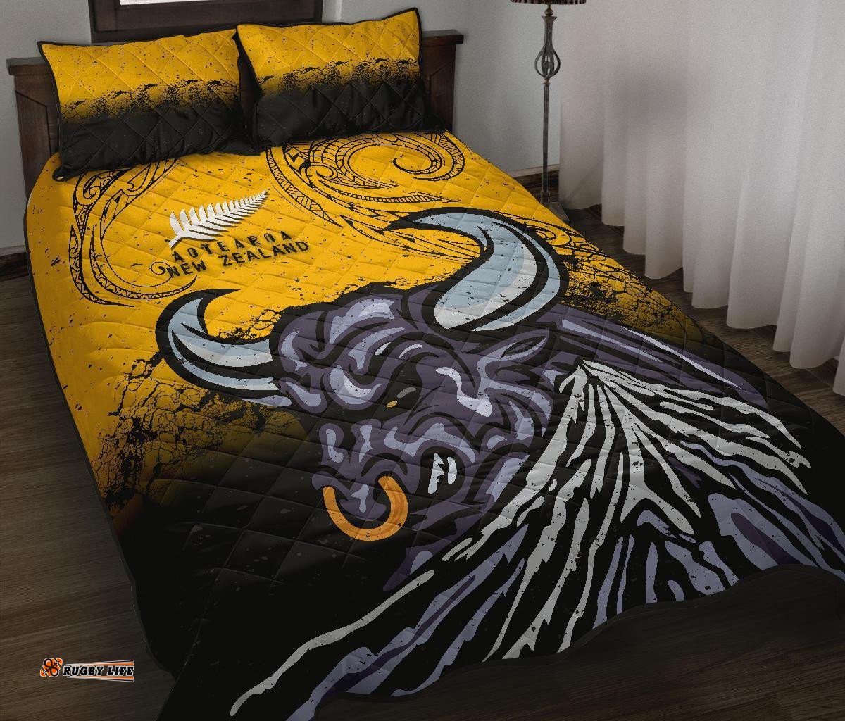 New Zealand Maori Quilt Bed Set Taranaki Bull
