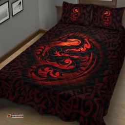 Wales Celtic Quilt Bed Set Fury Celtic Dragon With Knot