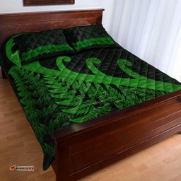 New Zealand Rugby Maori Quilt Bed Set Silver Fern Koru Vibes Green