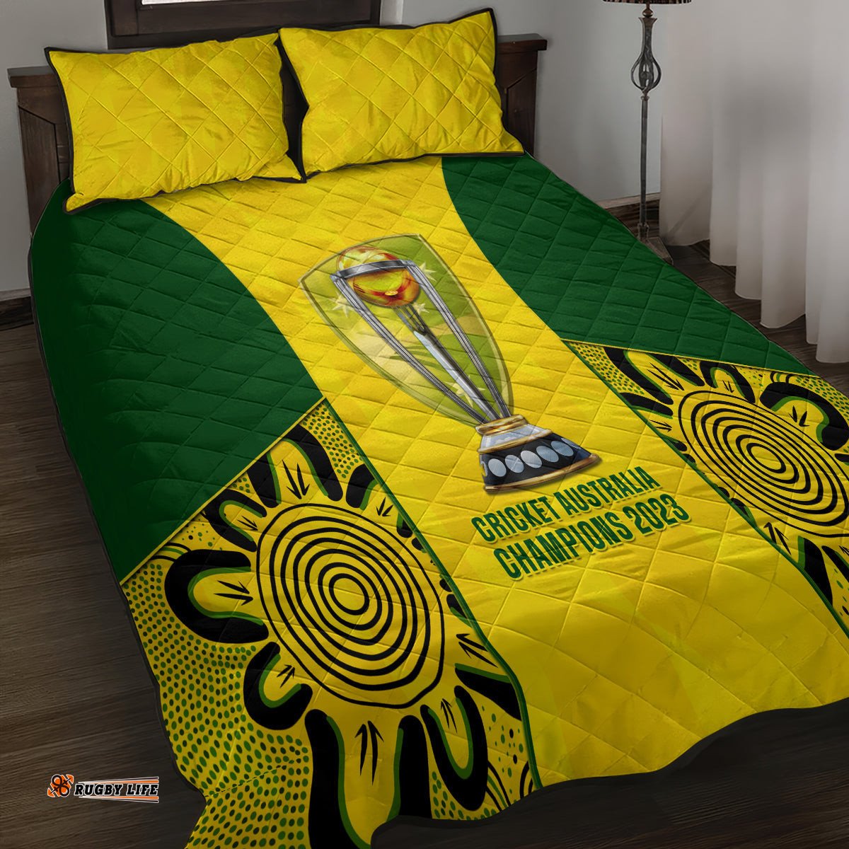 Australia Cricket Quilt Bed Set World Cup Go Champions Indigenous