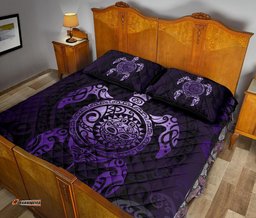 Maori Turtle Quilt Bed Set Purple