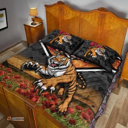 Wests Tigers ANZAC Quilt Bed Set Poppy Flowers Vibes
