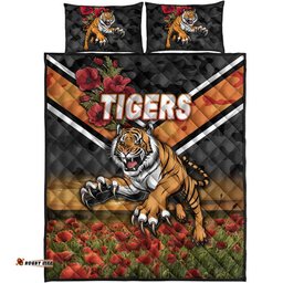 Wests Tigers ANZAC Quilt Bed Set Poppy Flowers Vibes