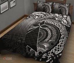 Brittany Quilt Bed Set Sea Waves And Celtic Circle