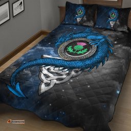 Scotland Celtic Quilt Bed Set Dragon and Thistle With Celtic