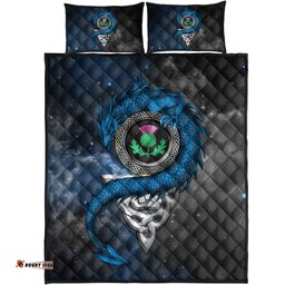 Scotland Celtic Quilt Bed Set Dragon and Thistle With Celtic