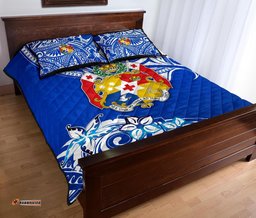 Mate Ma'a Tonga Rugby Quilt Bed Set Polynesian Unique Vibes Blue